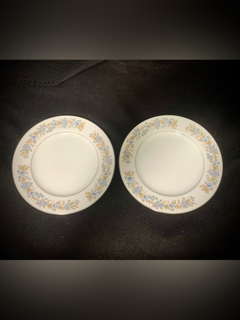 (2) Vintage Oxford “Blue Heaven” Bread & Butter Plates Bundle Blue Floral China